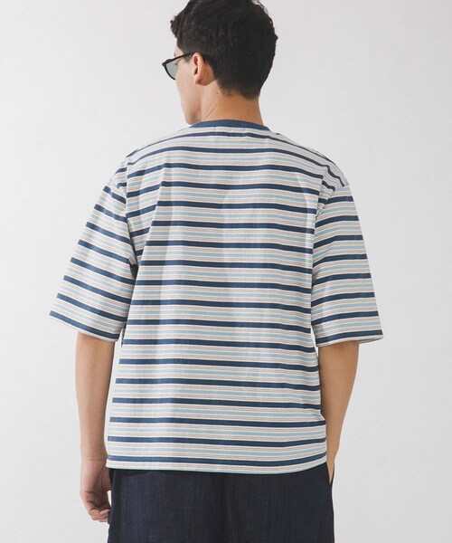 URBAN RESEARCH Sonny Label（アーバンリサーチサニーレーベル）の「マルチボーダーショートスリーブTシャツ（Tシャツ/カットソー・メンズ・ブルー/グリーン/ピンク・M/L）」の21枚目の写真