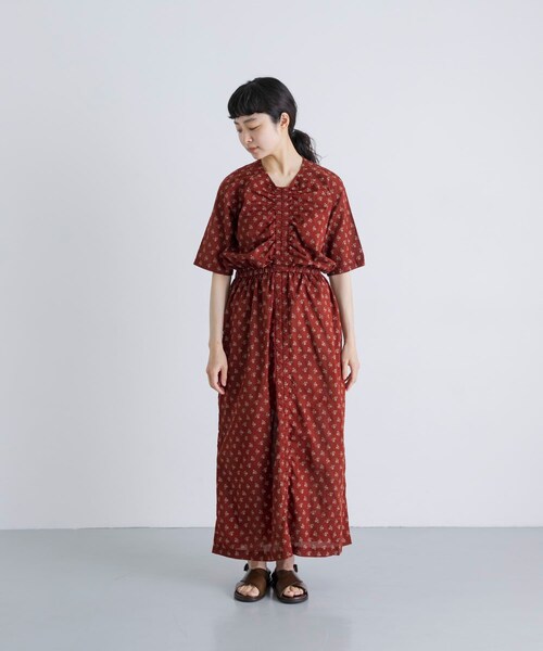 かぐれ（カグレ）の「MEYAME　PRINT SUMMER DRESS（ワンピース・レディース・BLACK/BURGUNDY・Free）」の19枚目の写真