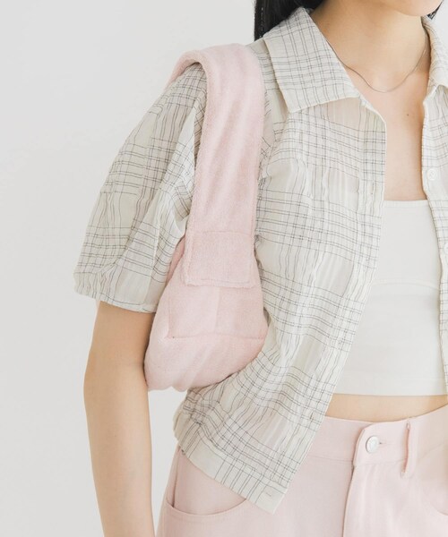 KBF（ケイビーエフ）の「パイルミニBAG（ハンドバッグ・レディース・CHARCOAL/PINK・One）」の14枚目の写真