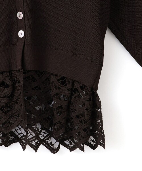 ADAM ET ROPE'（アダムエロペ）の「バテンレースコンビニットカーディガン（カーディガン/ボレロ・レディース・ブラック/ダークブラウン/キナリ・F）」の22枚目の写真