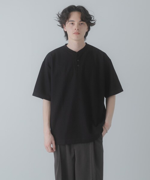 SENSE OF PLACE by URBAN RESEARCH（センスオブプレイスバイアーバンリサーチ）の「ヘンリーネックカノコプルオーバー（Tシャツ/カットソー・メンズ・IVORY/BLACK/GRAY・M/L）」の12枚目の写真
