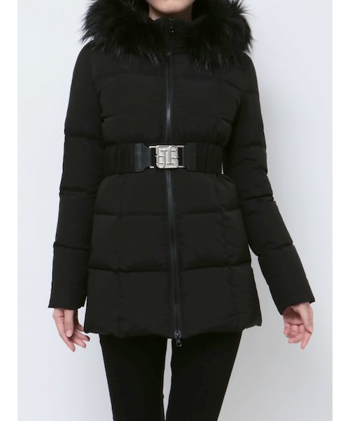 GYDA（ジェイダ）の「GYGYベルト付きロングダウンコート（ダウンジャケット/コート・レディース・オフホワイト/ブラック/ベージュ・F）」の6枚目の写真