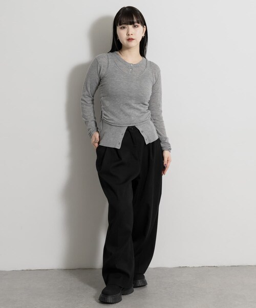 THE GOODLAND MARKET（ザグッドランドマーケット）の「cwtch　LAYERED KNIT TOPS（カーディガン/ボレロ・レディース・NAVY/RED/SAGE/B.GRAY/KHAKI・Free）」の11枚目の写真