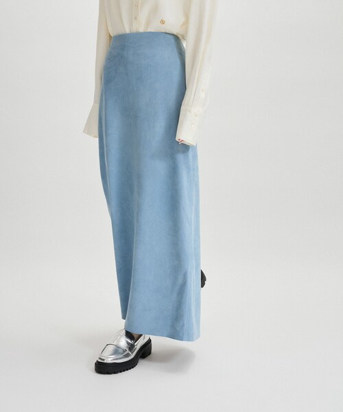 ADAM ET ROPE'(アダムエロペ)の「シンセティックスエードペンシルマキシスカート(スカート・レディース・ダークブラウン系/サックス/ブラック・36/38)」の14枚目の写真