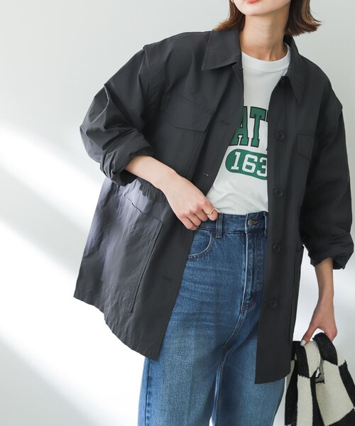 SENSE OF PLACE by URBAN RESEARCH(センスオブプレイスバイアーバンリサーチ)の「2WAYミリタリージャケット(ミリタリージャケット・レディース・CHARCOAL/KHAKI/IVORY・one)」の2枚目の写真