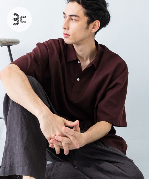 URBAN RESEARCH（アーバンリサーチ）の「『UR TECH DRYLUXE』高機能リネンポロシャツ（ポロシャツ・メンズ・FADE BLACK/BEIGE/BURGUNDY・M/L）」の3枚目の写真