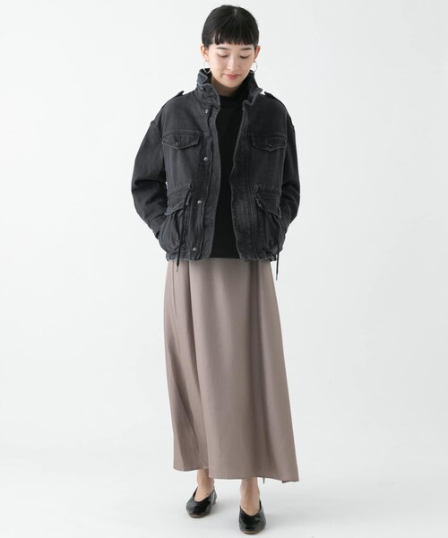 URBAN RESEARCH（アーバンリサーチ）の「WORK NOT WORK　フェードヘリンボンフィッシュテールジャケット（ミリタリージャケット・レディース・BLACK/NAVY・1/2）」の7枚目の写真