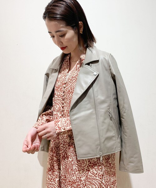 ITEMS URBANRESEARCH（アイテムズ アーバンリサーチ）の「【販売中止】ラムレザーダブルライダースジャケット（ライダースジャケット・レディース・BLK/MOC・S/M）」の6枚目の写真