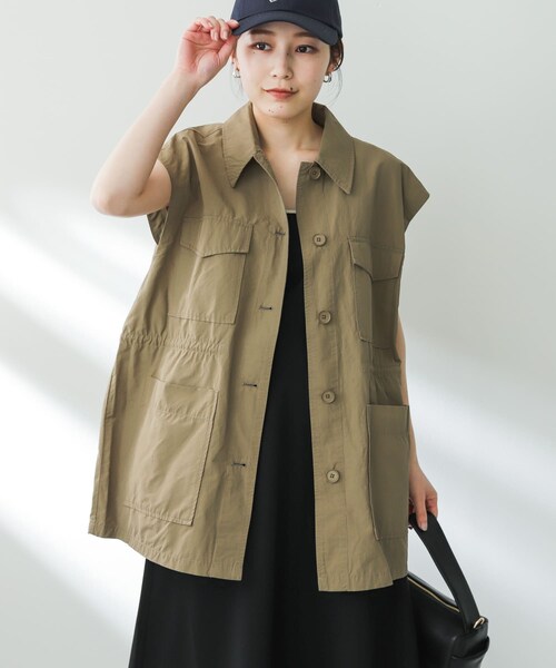 SENSE OF PLACE by URBAN RESEARCH(センスオブプレイスバイアーバンリサーチ)の「2WAYミリタリージャケット(ミリタリージャケット・レディース・CHARCOAL/KHAKI/IVORY・one)」の3枚目の写真