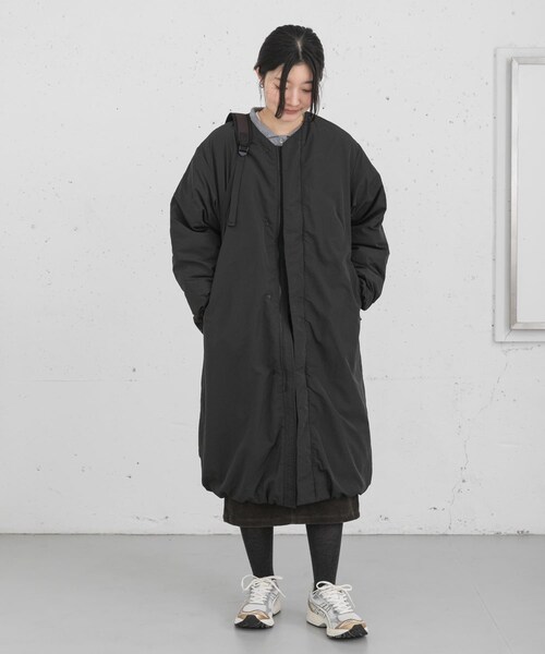 EKAL（エカル）の「『UR TECH』中綿 ノーカラーコート（その他アウター・レディース・ダークブラウン/モカ/チャコール・one）」の9枚目の写真