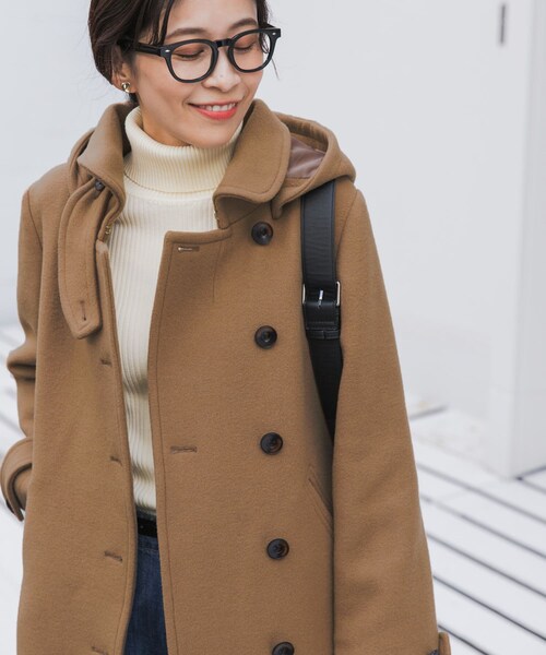 URBAN RESEARCH DOORS(アーバンリサーチドアーズ)の「ショールカラー2WAYロングコート(テーラードジャケット・レディース・CAMEL/NAVY・S/M)」の16枚目の写真