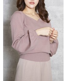 dazzlin | ハートネックボリュームスリーブトップス(ニット/セーター)