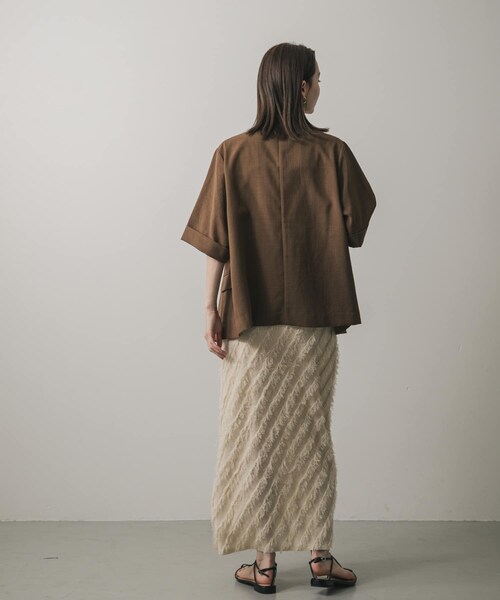 SENSE OF PLACE by URBAN RESEARCH（センスオブプレイスバイアーバンリサーチ）の「『UR TECH DRYLUXE』リネンライクジャケット（テーラードジャケット・レディース・GREIGE/CHARCOAL/BROWN/NAVY・one）」の18枚目の写真