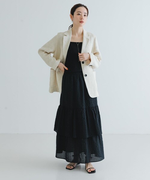 URBAN RESEARCH（アーバンリサーチ）の「サッカーティアードロングスカート（スカート・レディース・CHECK/BLACK・FREE）」の11枚目の写真