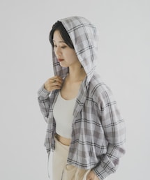 THE GOODLAND MARKET | cwtch　CHECK SHIRT HOODIE(シャツ/ブラウス)