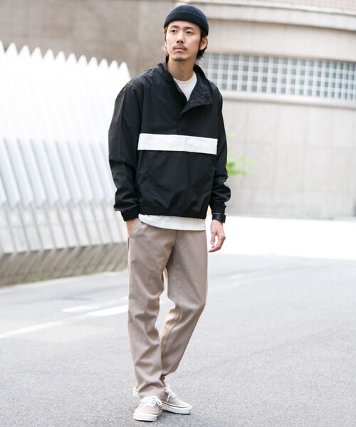 URBAN RESEARCH Sonny Label（アーバンリサーチサニーレーベル）の「MAGIC NUMBER　STRETCH TRACK BLOUSON∴（ブルゾン・メンズ・BLACK/BEIGE・M/L）」の5枚目の写真