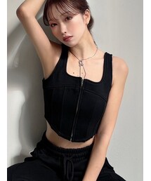 RESEXXY | センターZIPコルセットトップス【セットアップ着用可能】(タンクトップ)