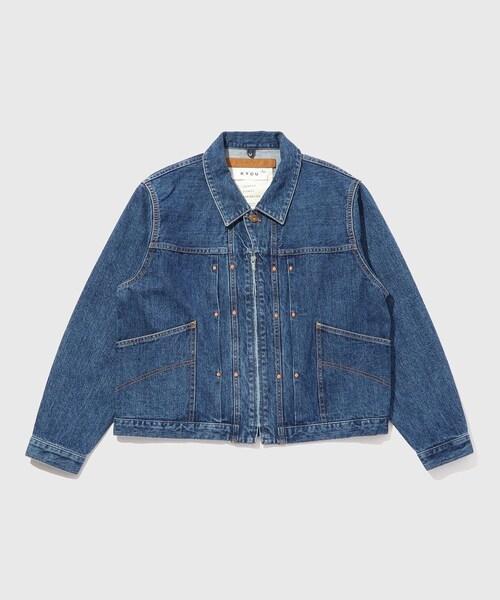 ADAM ET ROPE'(アダムエロペ)の「【KYOU/キョウ】ROEBUCK Type-50s Jacket by 66 Selvedge Denim(デニムジャケット・メンズ・ブラック/ブルー系・1/2/3)」の6枚目の写真