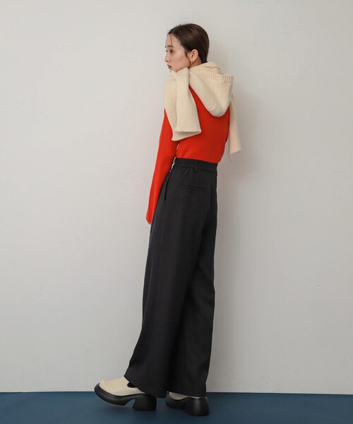 SENSE OF PLACE by URBAN RESEARCH（センスオブプレイスバイアーバンリサーチ）の「フードツキニットストール（ストール/ショール・レディース・IVORY/BLACK・one）」の12枚目の写真