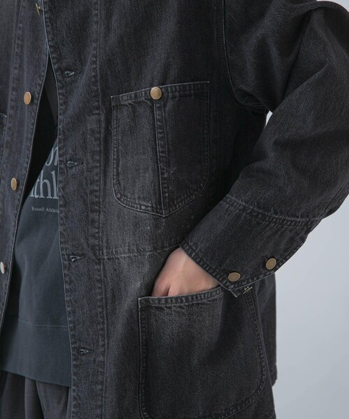 URBAN RESEARCH（アーバンリサーチ）の「new basic 10oz DENIM STAND COVERALL（カバーオール・メンズ・BLACK/INDIGO・M/L）」の5枚目の写真