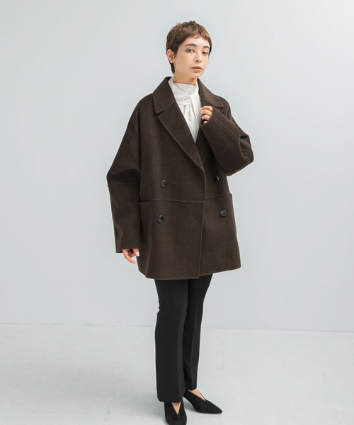 URBAN RESEARCH ROSSO（アーバンリサーチロッソ）の「『一部別注カラー』YENN　DOUBLE FACE PEA COAT（その他アウター・レディース・別注DNAVY/BROWN/CHARCOAL・FREE）」の10枚目の写真