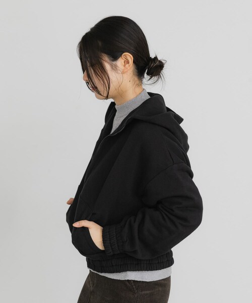 EKAL（エカル）の「ボタニルプライム裏起毛ZIPパーカー（パーカー・レディース・シロ杢/ブラック・one）」の21枚目の写真