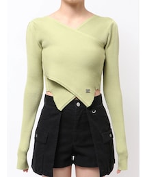 EMODA | WIDE CROSS CROPPED KNIT(ニット/セーター)