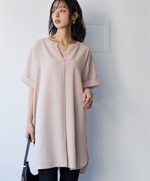 nissen | ＜大きいサイズ＞とろみブロードスキッパーチュニック（イージーケア・吸汗速乾）(チュニック)