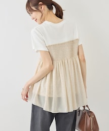 ROPE' PICNIC | 【ベストヒット】シャーリングドッキングハーフスリーブカットソー(Tシャツ/カットソー)