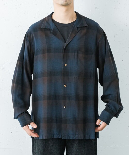 URBAN RESEARCH（アーバンリサーチ）の「new basic　BISHU RAYON CHECK SHIRTS（シャツ/ブラウス・メンズ・PINK/NAVY・M/L/XL）」の4枚目の写真