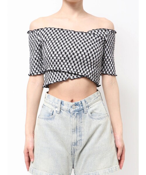 EMODA（エモダ）の「フィットクロスバンドトップ（その他トップス・レディース・ホワイト/グレー/ブラック/ブルー/ライトミックス・F）」の21枚目の写真