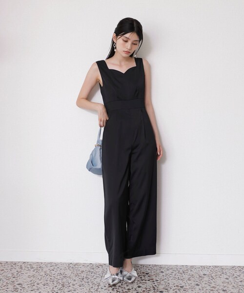 VIS（ビス）の「【新色追加】【VISDRESS】チュールフリルセットオールインワン【低身長向けサイズ有】（つなぎ/オールインワン・レディース・ブラック/ダークブラウン系/ライトグリーン・M/PM）」の13枚目の写真