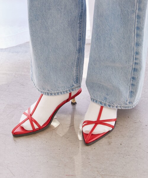 VIS（ビス）の「ナロークロスメタルヒールサンダル（サンダル・レディース・ブラック/レッド・L/M/S）」の8枚目の写真