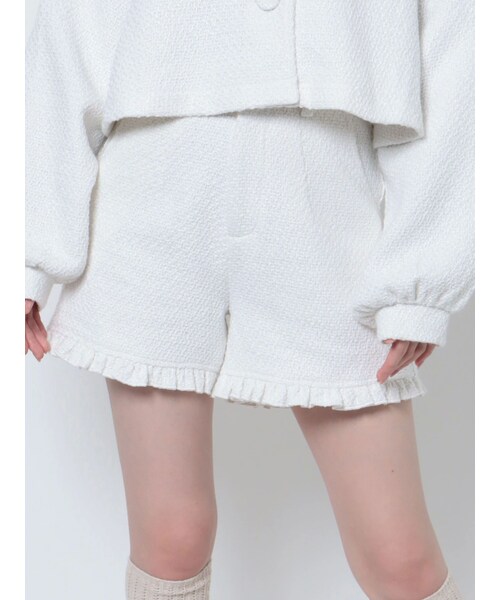 ツイードフリルショートパンツ【セットアップ着用可能】