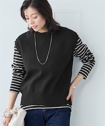 nissen | マシュマロニットミラノリブバックスリットベスト＜大きいサイズ有＞(ベスト)