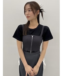 dazzlin | ダブルジップリブニットビスチェ(キャミソール)