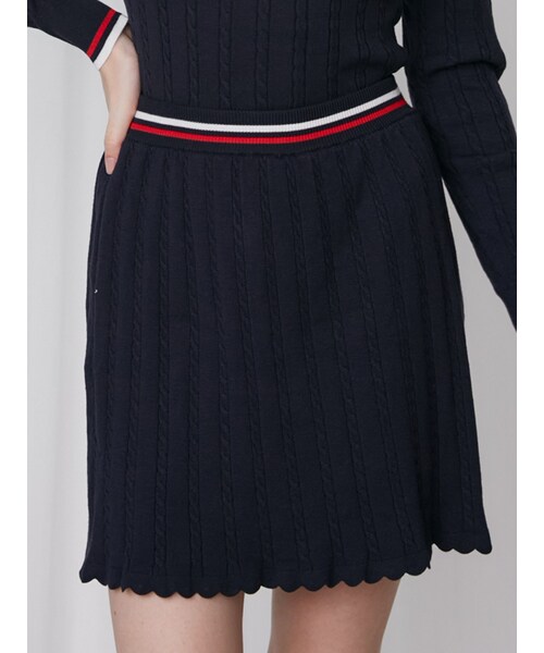 CALNAMUR（カルナムール）の「MINI CABLE LINE KNIT SK/ミニケーブルライクニットミニスカート（スカート・レディース・アイボリー/ライトグレー/ブラック/グレー/ネイビー・F）」の22枚目の写真