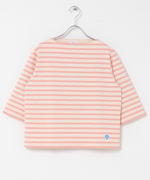 URBAN RESEARCH DOORS（アーバンリサーチドアーズ）の「ORCIVAL　SHORT LENGTH BOAT NECK PULLOVER（Tシャツ/カットソー・レディース・EC×MARINE/BROW×WHI/BROW×ELA/EC×BON・2）」の17枚目の写真