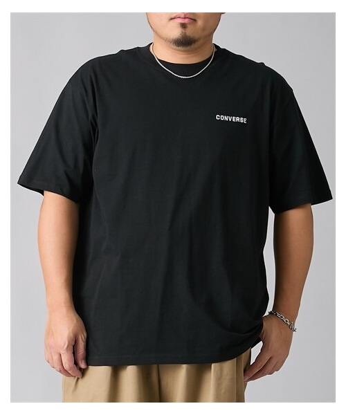 nissen（ニッセン）の「綿100％ワンポイント刺繍半袖Tシャツ　CONVERSE（コンバース）【大きいサイズ】（Tシャツ/カットソー・メンズ・28オフホワイト/49ブラック/67ネイビー・3L/4L/5L）」の2枚目の写真