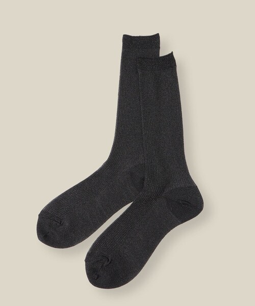 ROPE'（ロペ）の「ラメシアーソックス（ソックス/靴下・レディース・ブラック/ホワイト/ベージュ系・F）」の2枚目の写真