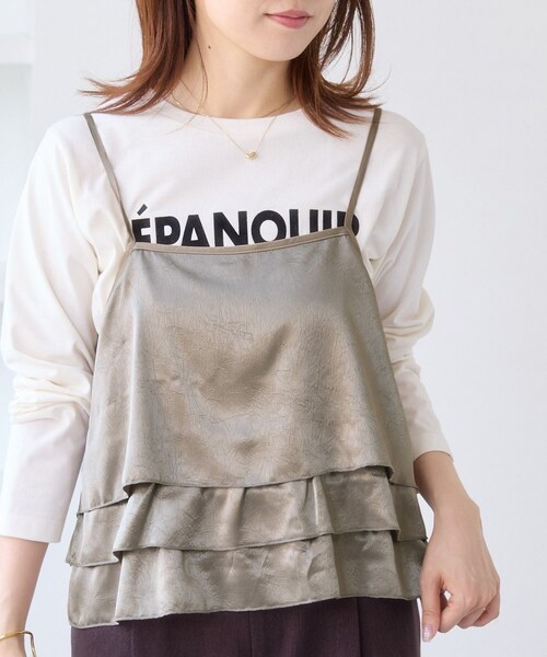 VIS（ビス）の「【WEB限定】サテンフリルビスチェ/2WAY（キャミソール・レディース・ブラック/ダークブラウン系/ベージュ系・F）」の18枚目の写真