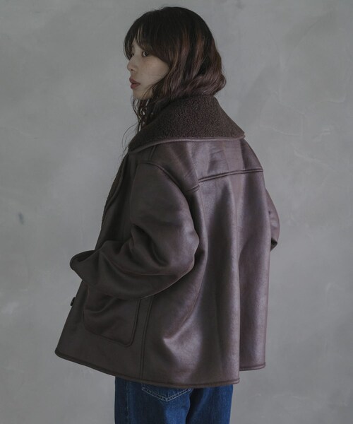 URBAN RESEARCH Sonny Label（アーバンリサーチサニーレーベル）の「リバーシブルフェイクムートンボアコート（ムートンコート・レディース・ブラック/ブラウン・Free）」の17枚目の写真
