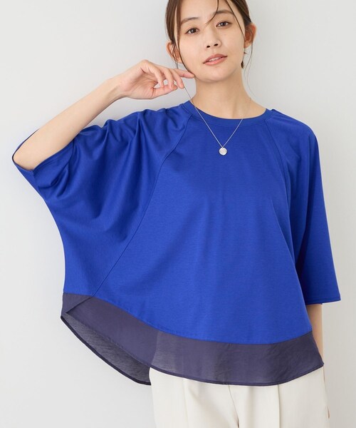Jayro(ジャイロ)の「異素材ヘムプルオーバー(Tシャツ/カットソー・レディース・ブラック/ホワイト/ブルー・F)」の4枚目の写真
