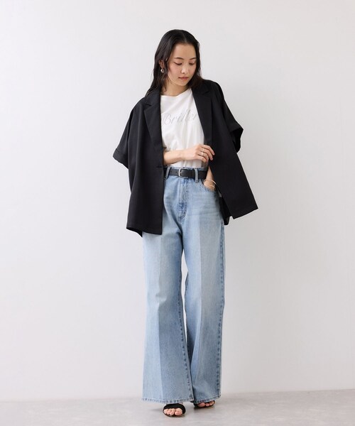 VIS(ビス)の「Light Airyシングルドルマンサマージャケット/UVケア・接触冷感・吸水速乾(テーラードジャケット・レディース・ブラック/キナリ/カーキ系・F)」の22枚目の写真