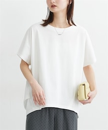 nissen | 【汗じみにくい綿１００％素材】フロントタックドルマントップス(Tシャツ/カットソー)