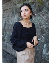 EVRIS | シャーリングショートトップス(シャツ/ブラウス)