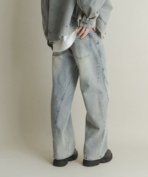 SENSE OF PLACE by URBAN RESEARCH（センスオブプレイスバイアーバンリサーチ）の「ツイストデニムワイドパンツ（デニムパンツ・メンズ・GREEN/L.INDIGO・M/L）」の21枚目の写真