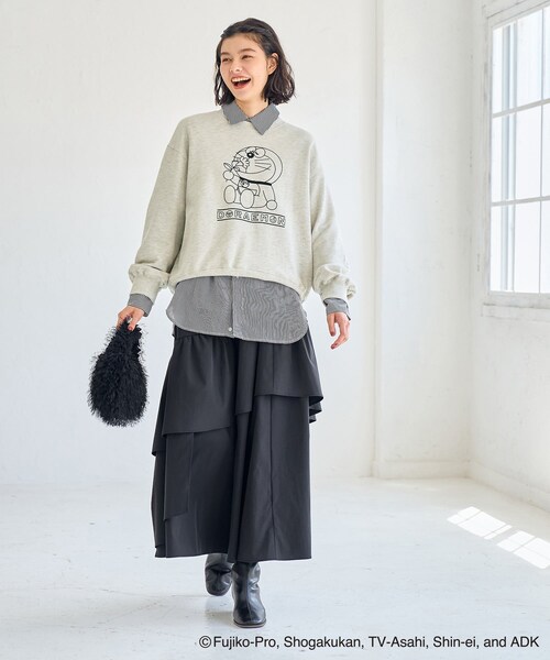 ROPE' PICNIC(ロペピクニック)の「【ドラえもんコレクション】裏毛スウェット(スウェット・レディース・ライトグレー/ピンク・38)」の12枚目の写真