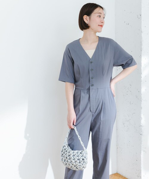 URBAN RESEARCH ROSSO（アーバンリサーチロッソ）の「F by ROSSO　ウエスト切り替えVネックオールインワン（サロペット/オーバーオール・レディース・KHAKI/GRAY・36/38）」の10枚目の写真
