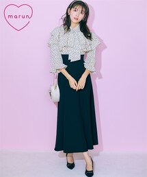 marun | 大きいサイズ 柄ブラウスドッキングワンピース marun(ワンピース)